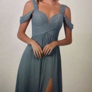 Azazie Lianne dress in dusty blue